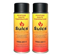 Peinture Professionnelle Haute Température 900° - Aérosol 400ml - Noir Ref. 0915 - Haut Pouvoir Couvrant - Barbecue Braséro Four Poêle à bois Insert Cheminée Mécanique Auto Moto ŠULCS BBQ® (2)
