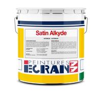 Peinture professionnelle satin, mur, plafond, boiserie, intérieur, extérieur, opacifiante, sans odeur, Satin Alkyde ECRAN 77 4 litres