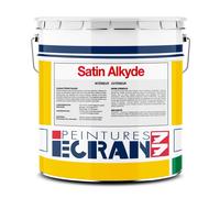 Peinture professionnelle satin, mur, plafond, boiserie, intérieur, extérieur, opacifiante, sans odeur, Satin Alkyde ECRAN 77 1 litre