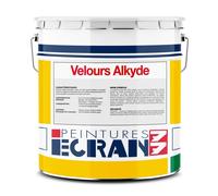 Peinture professionnelle velours, murs et plafonds, blanc, résine alkyde - Velours Alkyde ECRAN 77 1 litre Blanc