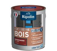 Peinture protection extrême bois - Rouge Basque RAL3004 - Satin - RIPOLIN - 2 5 L