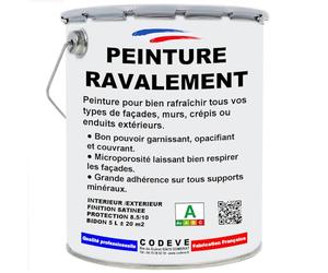 Peinture Ravalement - Codeve Bois/RAL 7016 - Gris anthracite - 5L - Intérieur/extérieur - Pour La Protection De Votre Façade, Mur, Béton, Crépi Ou Enduit.