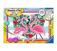 Peinture Ravensburger Numéro d'art Grands Flamants Roses Amoureux Multicolore G