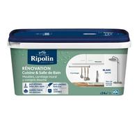 Peinture rénovation cuisine et salle de bain - Blanc - Satiné - Ripolin - 2L