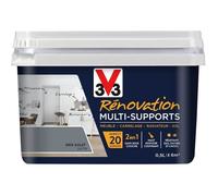 Peinture rénovation multi-supports - V33 - Gris galet 0,5 L - Satiné - Intérieur - Polyvalente bois/carrelage/métal/verre