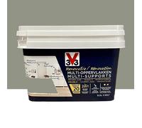 Peinture rénovation multi-supports - V33 - Vert kaki - Satiné - 0,5 L - Séchage rapide