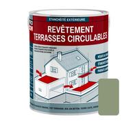 Peinture, résine d'étanchéité imperméabilisation terrasse circulable, balcon, sols extérieurs, béton, plusieurs coloris PROCOM 2.5 litres Vert clair (RAL 6021)