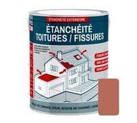 Peinture, résine d'étanchéité toiture, réparation tuiles, fissures, anti fuites, décore, protège 2.5 litres Terre cuite