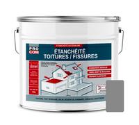 PRO COM Peinture, résine d'étanchéité toiture, réparation tuiles, fissures, anti-fuites, décore, protège, plusieurs coloris 10 litres