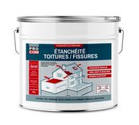 PRO COM Peinture, résine d'étanchéité toiture, réparation tuiles, fissures, anti-fuites, décore, protège, plusieurs coloris 10 litres