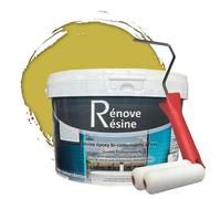 Peinture Résine multisupport Intérieur pour Faïence, Carrelage, Douche, Baignoire 5m² - RAL 1012 Jaune citron + Kit d'application OFFERT