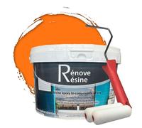 Peinture Résine multisupport Intérieur pour Faïence, Carrelage, Douche, Baignoire 5m² - RAL 2003 Orangé pastel + Kit d'application OFFERT