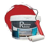 Peinture Résine multisupport Intérieur pour Faïence, Carrelage, Douche, Baignoire 5m² - RAL 3031 Rouge oriental + Kit d'application OFFERT
