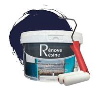 Peinture Résine multisupport Intérieur pour Faïence, Carrelage, Douche, Baignoire 5m² - RAL 5013 Bleu cobalt + Kit d'application OFFERT
