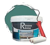Peinture Résine multisupport Intérieur pour Faïence, Carrelage, Douche, Baignoire 5m² - RAL 6033 Turquoise menthe + Kit d'application OFFERT