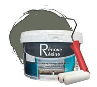 Peinture Résine multisupport Intérieur pour Faïence, Carrelage, Douche, Baignoire 5m² - RAL 7023 Gris béton + Kit d'application OFFERT