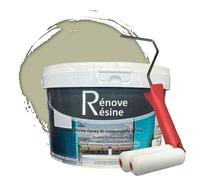 Peinture Résine multisupport Intérieur pour Faïence, Carrelage, Douche, Baignoire 5m² - RAL 7032 Gris silex + Kit d'application OFFERT