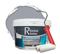 Peinture Résine multisupport Intérieur pour Faïence, Carrelage, Douche, Baignoire 5m² - RAL 7040 Gris fenêtre + Kit d'application OFFERT