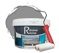 Peinture Résine multisupport Intérieur pour Faïence, Carrelage, Douche, Baignoire 5m² - RAL 7045 Telegris 1 + Kit d'application OFFERT