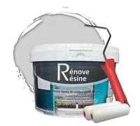 Peinture Résine multisupport Intérieur pour Faïence, Carrelage, Douche, Baignoire 5m² - RAL 7047 Telegris 4 + Kit d'application OFFERT