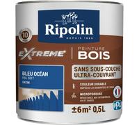 Peinture Ripolin EXTREME BOIS microporeuse satin 0L5 bleu océan