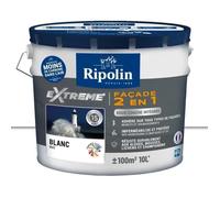 Ripolin - Peinture Façade Universelle 2 en 1 avec Sous-Couche Intégrée, Mat, Blanc 10L Blanc