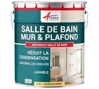 Peinture salle de bain, mur et plafond, condensation - 2.5 L Jaune éclatant RAL 095 90 50 - ARCANE INDUSTRIES