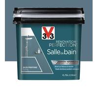 V33 Peinture de rénovation salle de bain, Rénovation perfection Bleu profond satin 750ml