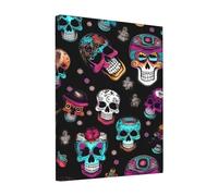 Peinture sans cadre style sucre et crânes 20,3 x 25,4 cm Décoration de la maison Poster Bureau Chambre Art mural pour