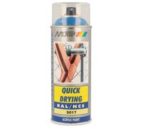 PEINTURE SECHAGE RAPIDE RAL ACRYL RAL5017 BRILLANT AEROSOL 400ML MOTIP