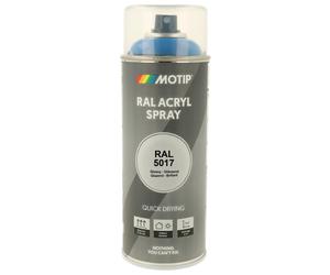 PEINTURE SECHAGE RAPIDE RAL ACRYL RAL5017 BRILLANT AEROSOL 400ML MOTIP