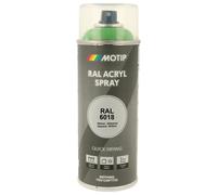PEINTURE SECHAGE RAPIDE RAL ACRYL RAL6018 BRILLANT AEROSOL 400ML MOTIP