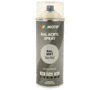 PEINTURE SECHAGE RAPIDE RAL ACRYL RAL9001 BRILLANT AEROSOL 400ML MOTIP