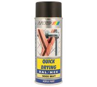 PEINTURE SECHAGE RAPIDE RAL ACRYL RAL9005 MAT AEROSOL 400ML MOTIP