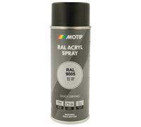 PEINTURE SECHAGE RAPIDE RAL ACRYL RAL9005 MAT AEROSOL 400ML MOTIP