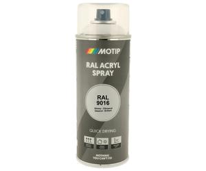 PEINTURE SECHAGE RAPIDE RAL ACRYL RAL9016 BRILLANT AEROSOL 400ML MOTIP