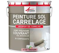 ARCANE INDUSTRIES Peinture carrelage Sol, résine pour recouvrir faïence et Carreaux : Arcapoxy Sol carrelage - 1 kg (jusqu'à 5 m² en 2 Couches) Rose Clair - RAL 3015