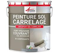 ARCANE INDUSTRIES Peinture carrelage Sol, résine pour recouvrir faïence et Carreaux : Arcapoxy Sol carrelage - 10 kg (jusqu'à 50 m² en 2 Couches) Gris Argent - RAL 7001