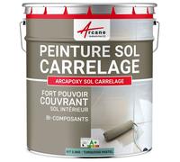 ARCANE INDUSTRIES Peinture carrelage Sol, résine pour recouvrir faïence et Carreaux : Arcapoxy Sol carrelage - 2.5 kg (jusqu'à 12.5 m² en 2 Couches) Turquoise Pastel - RAL 6034