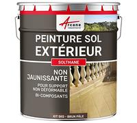 Peinture sol extérieur intérieur pour béton haute résistance non jaunissante SOLTHANE - 5 kg Brun Pale - RAL 8025 - ARCANE INDUSTRIES