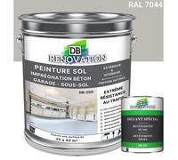 PEINTURE SOL GARAGE DB-200 - Kit 5KG - Gris soie - Extrême trafic extérieur - intérieur - Haute résistance - 5KG + 1L Diluant