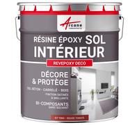 Peinture Sol - Résine Epoxy : Peinture pour Sol salon, cuisine, salle de bains - Effet Miroir - REVEPOXY DECO Rouge Tomate - RAL 3013 10 kg (jusqu'à 50 m² en 2 couches)
