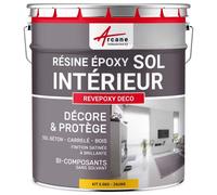 Peinture Sol - Résine Epoxy : Peinture pour Sol salon, cuisine, salle de bains - Effet Miroir - REVEPOXY DECO Jaune - RAL 1023 2.5 kg (jusqu'à 12.5 m² en 2 couches)