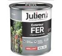 Peinture solvant fer métal anti rouille gris acier brillant 0.5L JULIEN
