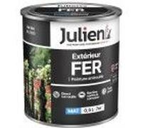 Peinture solvant fer métal anti rouille noir RAL 9005 mat 0.5L 10 ans JULIEN