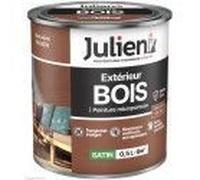 Peinture solvant spécial bois marron brun normand satin 0.5L 12 ans JULIEN