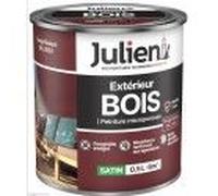 Peinture solvant spécial bois rouge basque RAL 3004 satin 0.5L 12 ans JULIEN