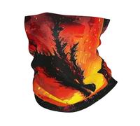 Peinture Sombre du Ciel Rouge Et des Flammes du Dragon Homme Femme Tour De Cou Coupe-Vent Foulard Séchage Rapide Cache Cou pour Yoga Moto Vélo Sport
