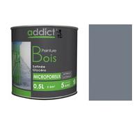 Peinture spéciale bois glycéro Gris minéral satin 0.5L ADDICT microporeux intérieur extérieur