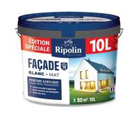Peinture spéciale façade - RIPOLIN - Blanc - Mat - 10 L